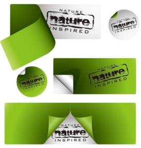 Green Paper Stickers Vector