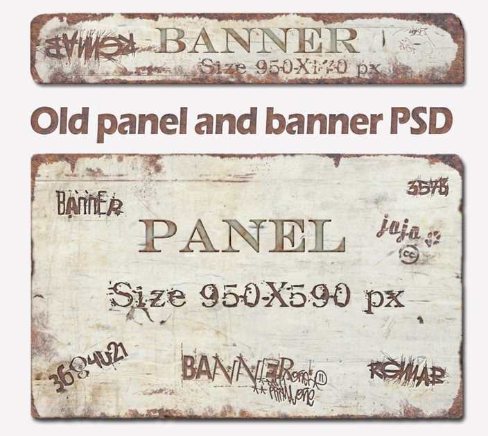 Old Banner and Panel Design PSD