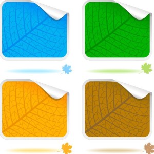 Rounded Paper Like Leaf Stickers Vector