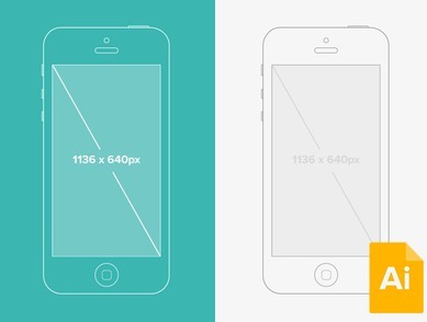 Vector iPhone 5 Wireframe Mockup