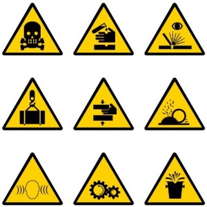 Yellow and Black Warning Signs Vector 01