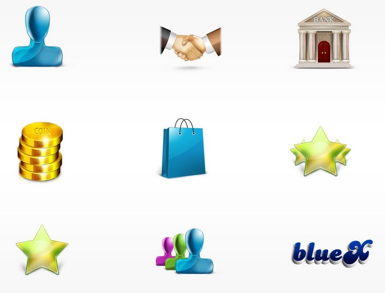 3D Sleek Commercial Icons Pack PSD