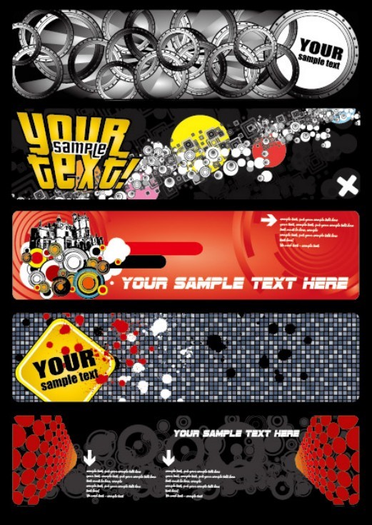 Set Of Vector Modern Abstract Banners