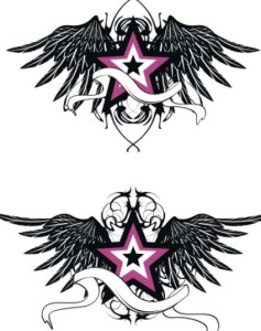 Black Star and Wing Designs Vector 02