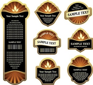 Elegant Vintage Dark and Golden Labels Vector 01