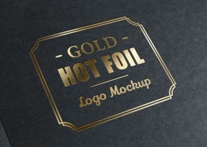 Gold Stamping Logo PSD Mockup