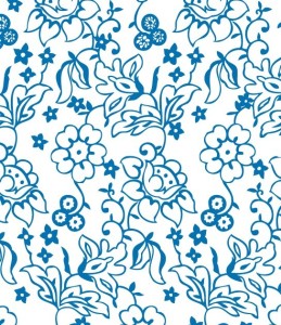 Simple Blue Flower Pattern Background Vector