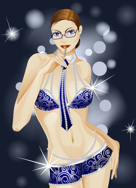 Vector Sexy Bikini Model