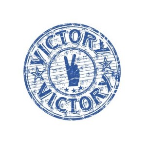 Vintage Vector Blue Victory Seal