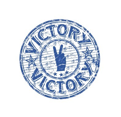 Vintage Vector Blue Victory Seal