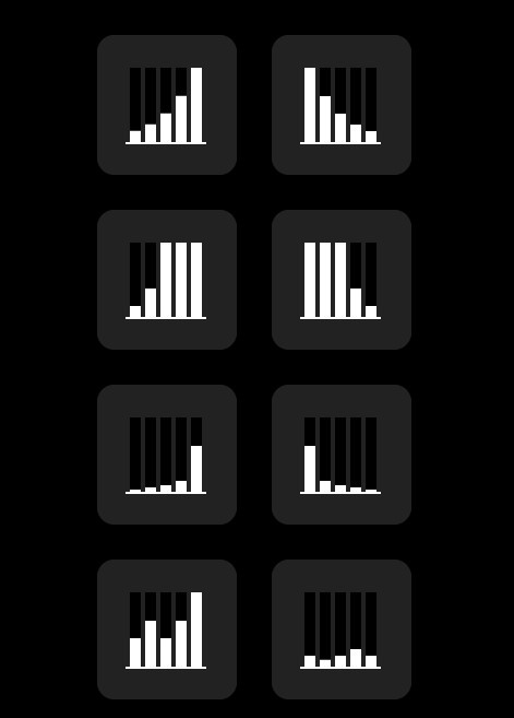 Flat Monochrome Graph Icons