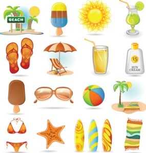 Summer Holiday Vacation Vector Icons Pack