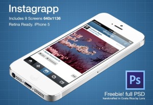 Retina Ready iPhone 5 Instagrapp GUI PSD