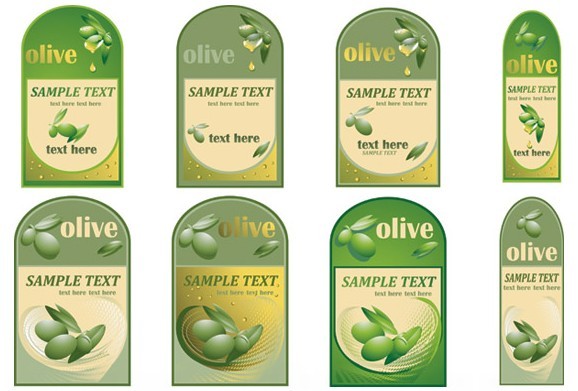 Set Of Vector Olive Oil Bottle Labels