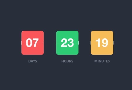 Flat Style Digital Clock & Countdown Timer Widget PSD