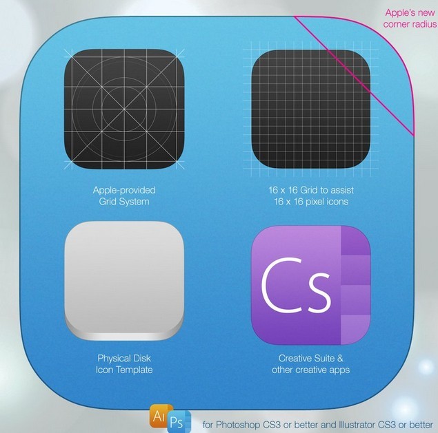 New iOS 7 App Icon Template (PSD & AI)