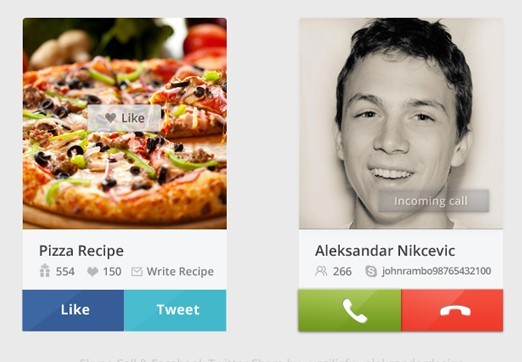 Skype Call & Share Widget PSD