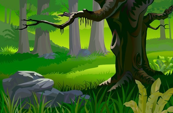 Vector Forest Landscape Illustration 03