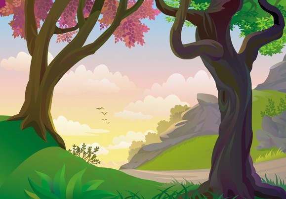 Vector Forest Landscape Illustration 04