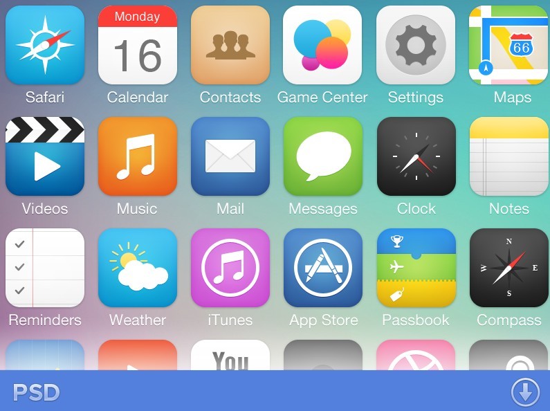 iOS 7 App Icons Pack