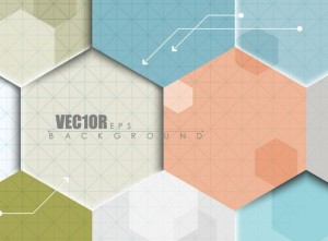 3D Paper Hexagon Background Vector