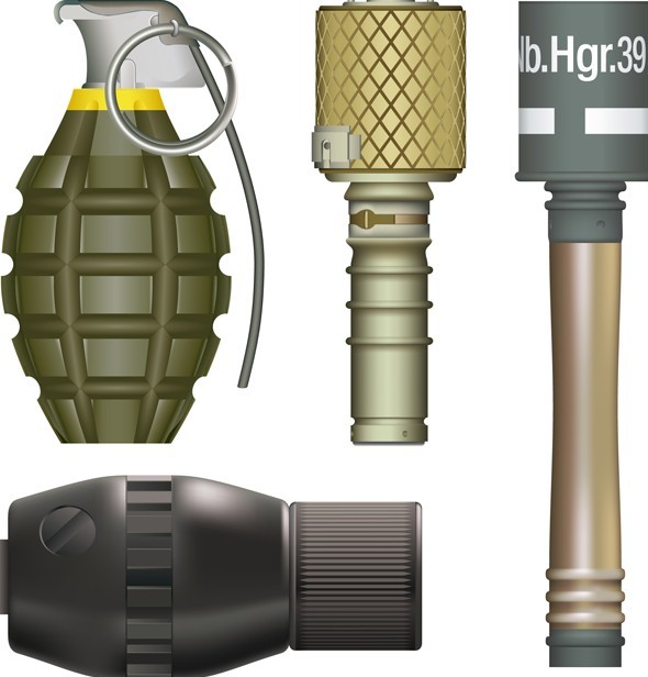 Set Of Vector Military Hand Grenades