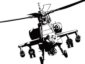 Vector Apache Helicopter Gunships Silhouette