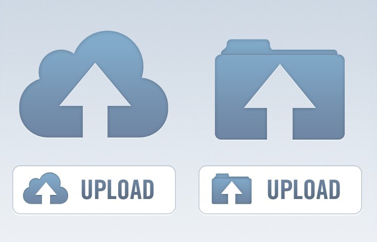 Clean Blue Upload Buttons PSD