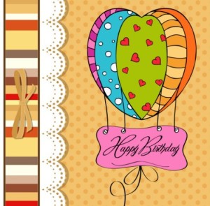 Cute Cartoon Happy Birthday Card Design Vector 02