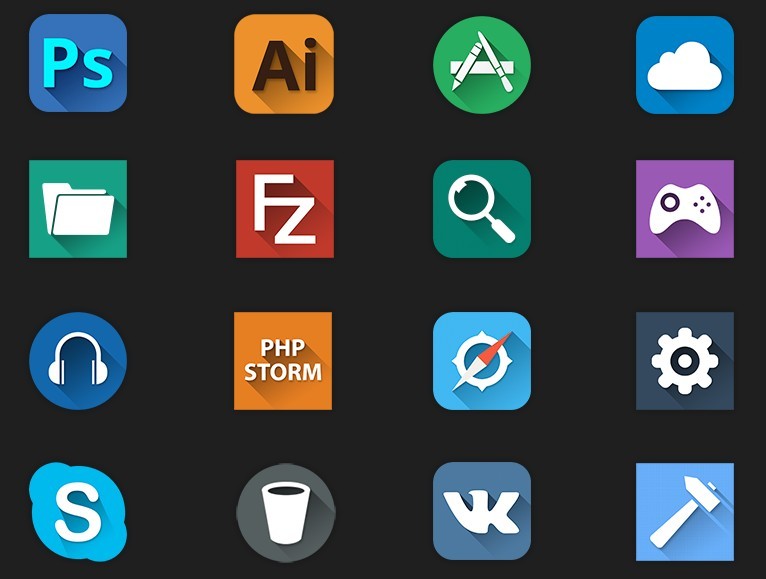 Flat Dock App Icon Set