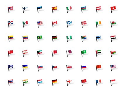 Minimal National Flag Icons Pack PSD