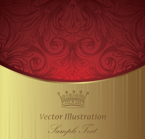 Vintage Golden Flower Cover For Menu Vector 05