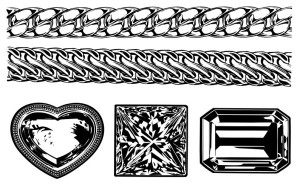 Black and White Jewellery Ornaments Vector