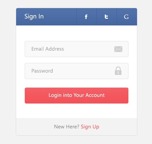 Flat Sign In Form PSD