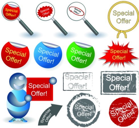 Set Of Vector Special Offer Label Stickers