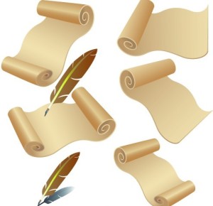 Brown Paper Scrolls and Quills