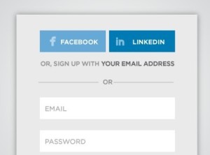 Simple Sign In With Facebook and Linkedin Form PSD