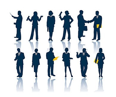 Business Men and Women Silhouettes