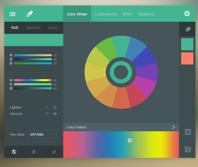 Flat Color Picker Widget PSD