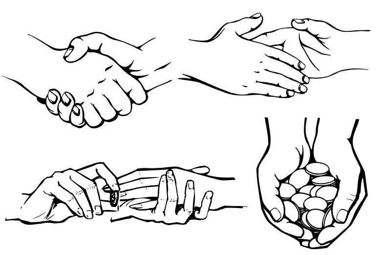 Hand Drawn Hand Actions Vector