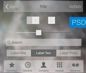Transparent iOS 7 UI Kit PSD