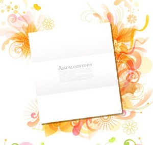 Vector Clean Blank Card Templates with Colorful Floral Backgrounds