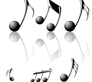 Vector Glossy Musical Notes