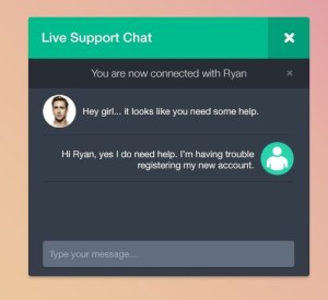 Dark Live Support Chat Widget PSD