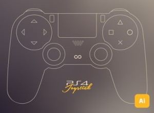 Play Station 4 Joystick Mockup Vector