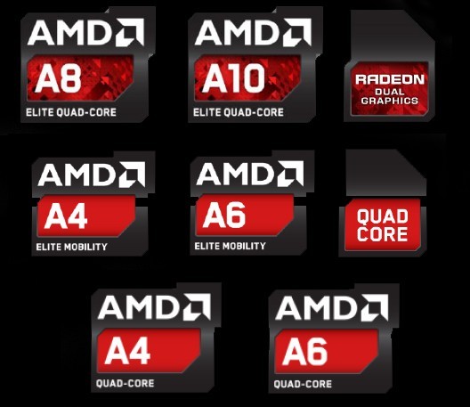 Set Of Vector AMD Processor Family Logos