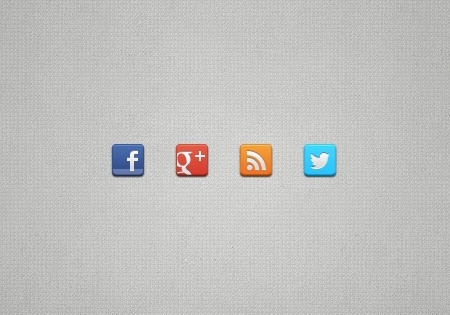 4 Minimal Rounded Social Icons PSD