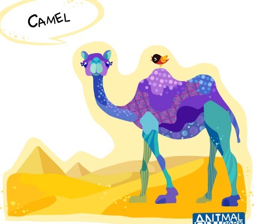 Cute Cartoon Camel Illustration Vector