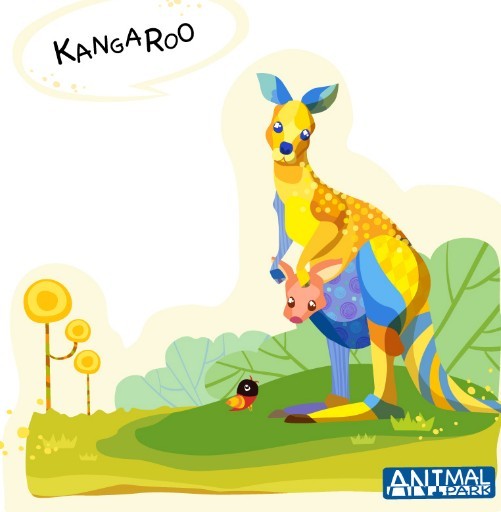 Cute Cartoon Kangaroo Illustration Vector