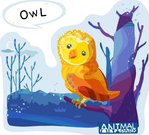 Cute Cartoon Owl Illustration Vector